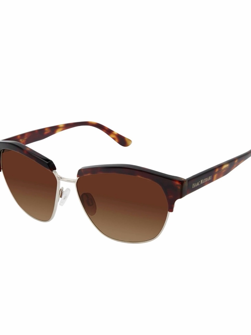 Isaac Mizrahi Tortoiseshell Frame Sunglasses with Brown Lenses